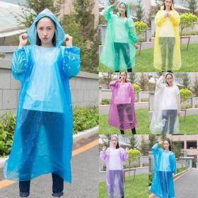 Poncho à capuche Transparent imperméable Pour Adulte protection d’urgence