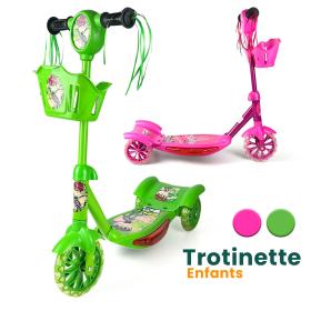 Trottinette Enfants 3 Roues avec Panier et Décorations – سكوتر أطفال