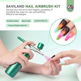 Kit aérographe avec compresseur intégré rechargeable pour nail arts et décoration – جهاز رسم وتزيين