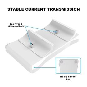 Station de charge sans fil Type C Double Chargeur pour Manette PS5 – شاحن يد التحكم