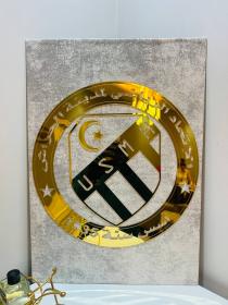 Cadre en Acrylique Effet Gold Miroir Motif Club USMH