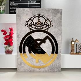 Cadre en Acrylique Effet Gold Miroir Motif Club Real Madrid