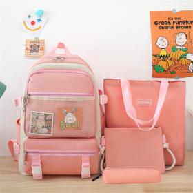 Ensemble de sacs d’école Kawai pour adolescents 4Pcs V3 CLBD Rose – محفظة 4 قطع كاواي وردي