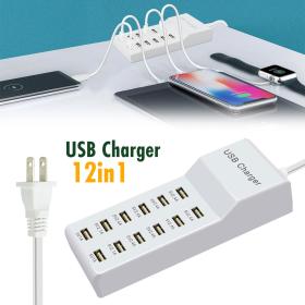 Station de charge rapide universel multiports 4 USB avec Cable Type-C – شاحن متعدد المنافذ