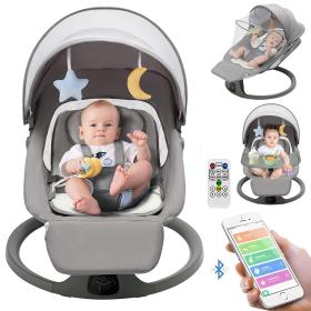 Balancelle et Berceuse Bébé Electrique avec 5 Vitesses de Balancement et Télécommande – سرير هزاز للأطفال