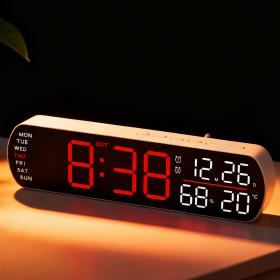 Horloge numérique LED générique avec alarme et station météo intégré – ساعة رقمية لتزيين المكتب
