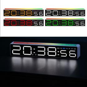 Horloge numérique LED générique avec capteur de rythme musicale – ساعة رقمية لتزيين المكتب