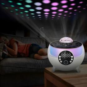 Haut-Parleur et Réveil LED d’Ambiance avec Chargeur Sans Fil 15W