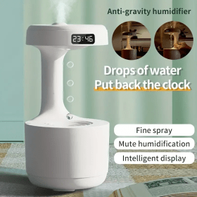 Réveil et Humidificateur d'air gouttelettes d'eau Anti-gravité 800ml