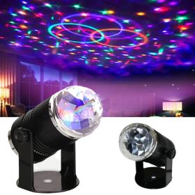 Projecteur boule cristal Rotative à Commande Vocale, Laser RVB  LED 220V