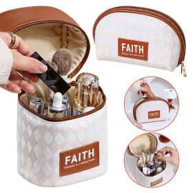 Trousse de maquillage 2en1 compacte avec plusieurs compartiments